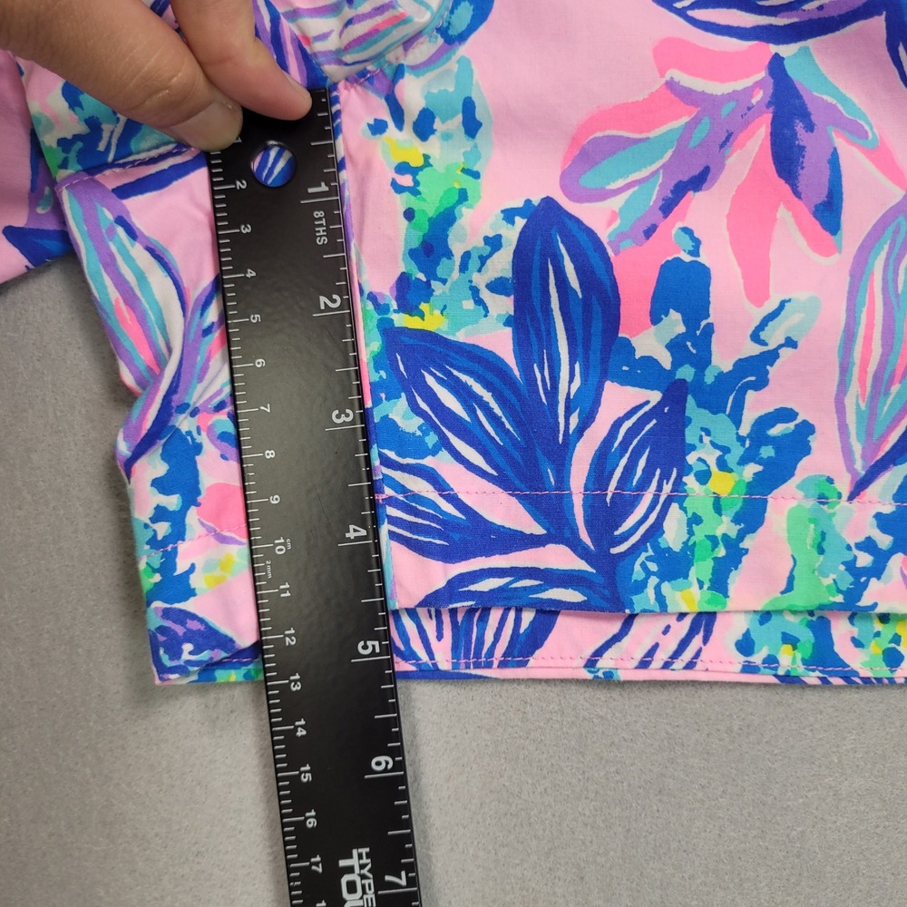 Lilly Pulitzer Womens Callahan Shorts Pink Blue Floral Tropical Small Ocean View - Picture 6 of 10